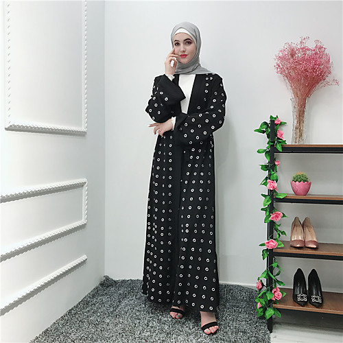 

Arabian Adults' Women's Abaya Arabian Dress Muslim Dress For Party Halloween Polyester Round Dots Halloween Carnival Masquerade Dress