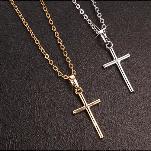 

Women's Men's Pendant Necklace Necklace Classic Cross Simple Fashion Classic Alloy Gold Silver 457 cm Necklace Jewelry 1pc For Party Evening Street Sport Prom Festival