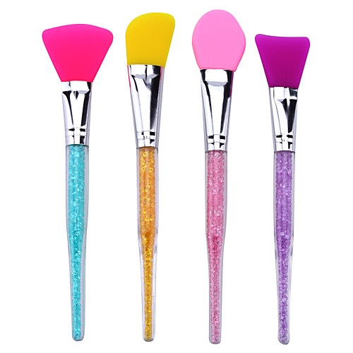 

4 Pcs silicone brush silicone facial mud mask brush applicator-spa headband with magic tape-silicone face makeup scrubbers exfoliator brush for women