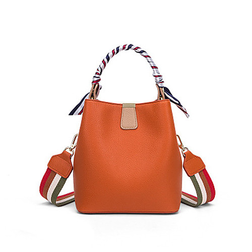

Women's Bags PU Leather Top Handle Bag Zipper Going out Office & Career 2021 Handbags Orange
