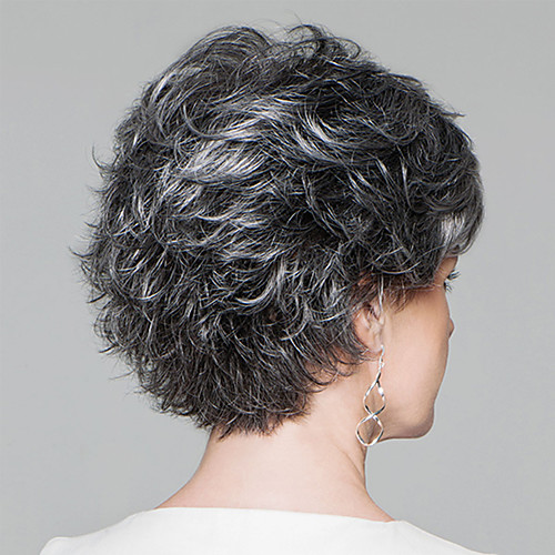 

Synthetic Wig Curly With Bangs Wig Short Light Brown Black / White Synthetic Hair Women's Fashionable Design Classic Easy to Carry Black Light Brown