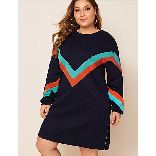 

Women's Pullover Sweatshirt Color Block Zipper Daily Basic Casual Hoodies Sweatshirts Blue