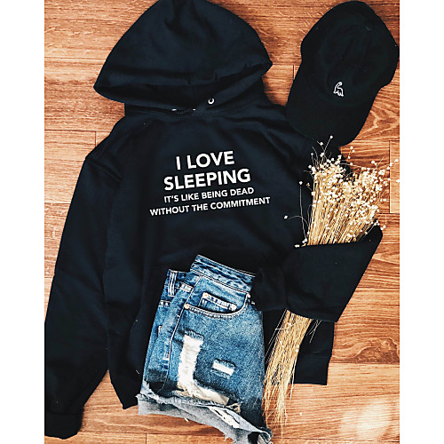 

Women's Pullover Hoodie Sweatshirt Graphic Text Letter Daily Weekend Basic Casual Hoodies Sweatshirts White Black Yellow