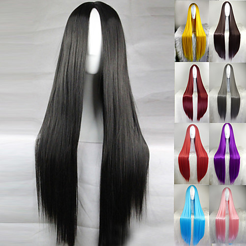 

The Addams Family Wig Cosplay Wig Costume Wig Synthetic Wig Straight Middle Part Wig Women's Natural Hairline Wigs Black Long Light Brown Lake Blue Shinly Green Purple Yellow 28 Inch