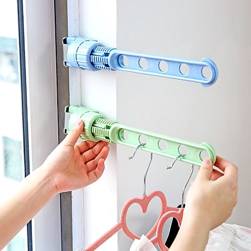 

Hanging Clothes Useful Product Dormitory Drying Rod Travel Clothing Balcony Indoor Five-hole Hole Punched Simplicity