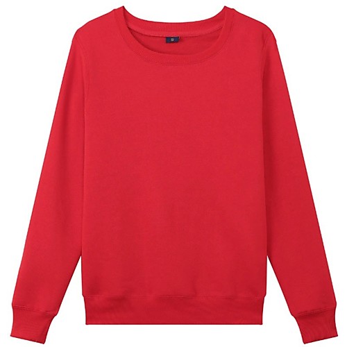 

Men's Pullover Sweatshirt Solid Color Round Neck Daily non-printing Basic Hoodies Sweatshirts Long Sleeve White Black Red