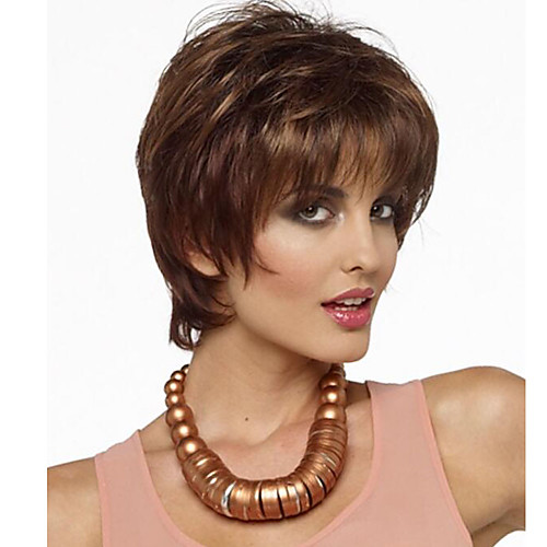 

Synthetic Wig Straight Bob Wig Short Brown Synthetic Hair Women's Fashionable Design Highlighted / Balayage Hair Exquisite Brown