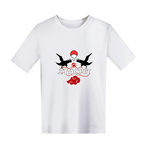 

Inspired by Naruto Cosplay Akatsuki Uchiha Itachi T-shirt Terylene Print Printing T-shirt For Boys'