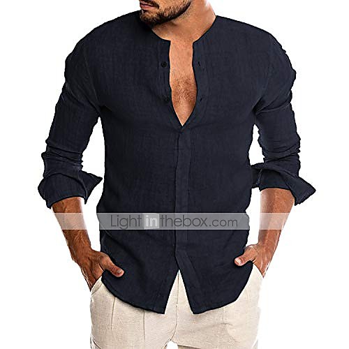 

men's linen button down dress shirt long sleeve casual beach tops (off-white, xx-large)