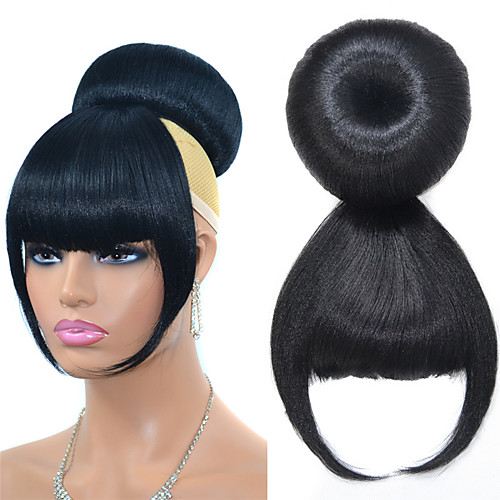 

Bangs Retro Hair Bun Fashionable Design / Easy dressing / Comfy Clip In Synthetic Hair Hair Piece Hair Extension Retro Natural Black