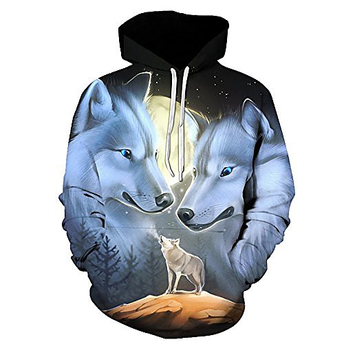 

3d hoodies wolf 3d printed sweatshirt snow wolf hoodies-dx048-s