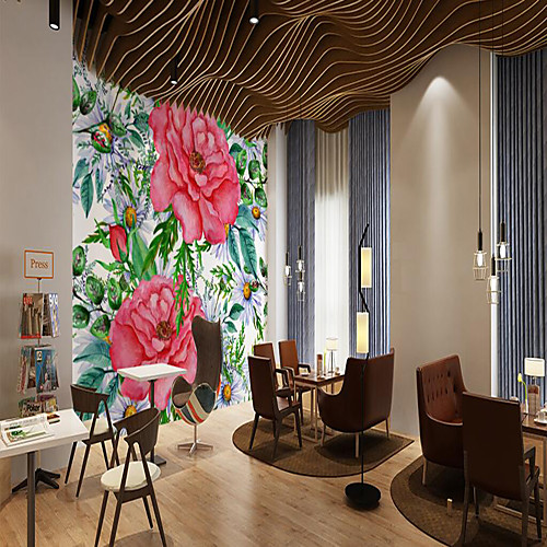 

Floral Pattern Landscape Home Decoration Classic Modern Wall Covering, Canvas Material Adhesive required Wallpaper Mural Wall Cloth, Room Wallcovering
