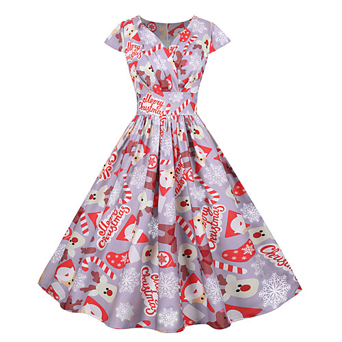 

Santa Claus Party Costume Women's Adults' Leisure Christmas Christmas Polyester Dress