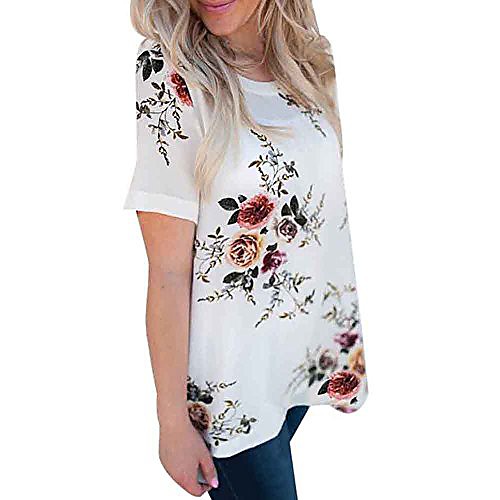 

Women's T shirt Tops Cotton Basic Top Pink-1 White khaki
