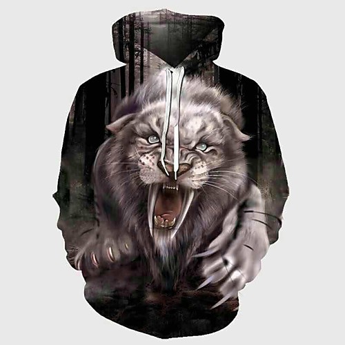 

Inspired by Animal Lion Cosplay Costume Hoodie Plush Fabric 3D Printing Hoodie For Women's / Men's