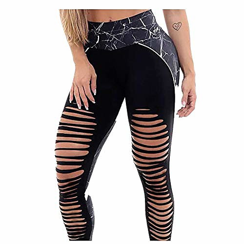 

women's fashion hollow workout leggings sports gym running yoga pants black