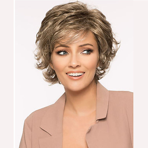 

Synthetic Wig Curly Asymmetrical Wig Short Light Brown Dark Brown Synthetic Hair Women's Fashionable Design Exquisite Dark Brown Light Brown