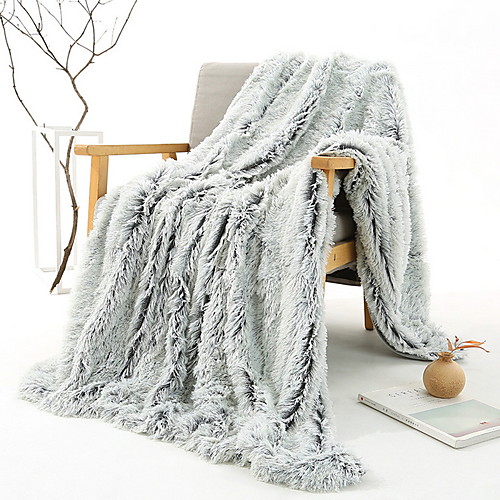 

Solid Color Comfort Luxury Faux Fur Throw Blanket - Ultra Soft and Fluffy - Plush Throw Blankets for Couch Bed and Living Room - Fall Winter and Spring