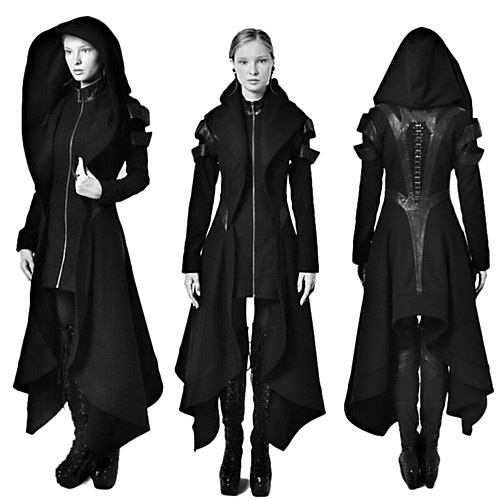 

Plague Doctor Retro Vintage Punk & Gothic Steampunk 17th Century Coat Masquerade Trench Coat Men's Costume Black Vintage Cosplay Party Halloween