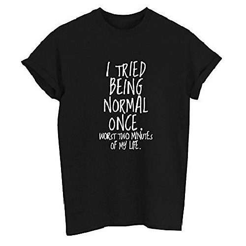 

women fashion summer funny printed casual graphic t-shirts white large