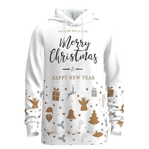 

Men's Pullover Hoodie Sweatshirt Graphic 3D Ugly Christmas Christmas Daily 3D Print 3D Print Christmas Hoodies Sweatshirts White