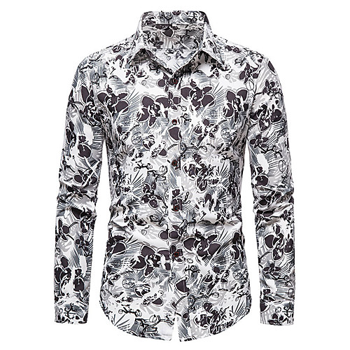 

Men's Shirt Other Prints N / A Long Sleeve Dailywear Tops Blue Green Dark Gray