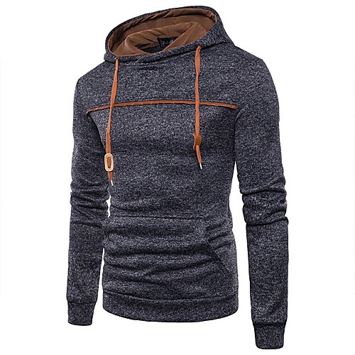 

Men's Pullover Hoodie Sweatshirt Solid Color Daily Basic Casual Hoodies Sweatshirts Black Blue Light gray