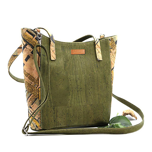 

Women's Bags Wood Top Handle Bag Zipper Outdoor Handbags Blue Green