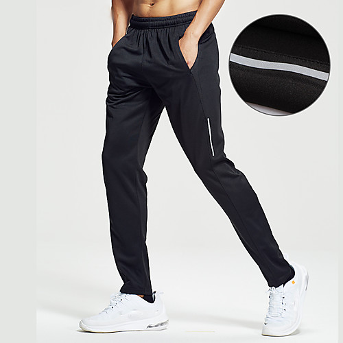 

Men's Sweatpants Track Pants Athletic Bottoms Drawstring Winter Fitness Gym Workout Running Training Exercise Thermal Warm Breathable Soft Sport Stripes Solid Colored Black / Silver Black with White