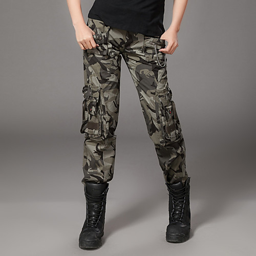 

Women's Tactical Pants Waterproof Windproof Breathable Ventilation Fall Winter Spring Solid Colored Camo / Camouflage Bottoms for Camping / Hiking Hunting Fishing Army Green Camouflage S M L XL XXL