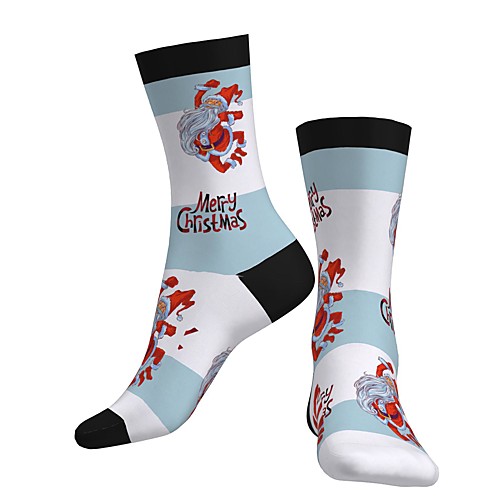 

Crew Socks Compression Socks Calf Socks Athletic Sports Socks Cycling Socks Men's Women's Bike / Cycling Breathable Soft Comfortable 1 Pair Graphic Santa Claus Cotton White S M L / Stretchy