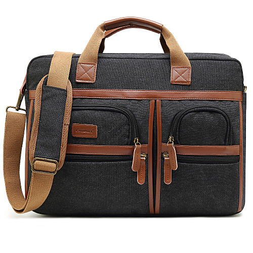 

Men's Bags PU Leather Shoulder Messenger Bag Laptop Bag Briefcase Zipper Office & Career Handbags Black Purple Gray