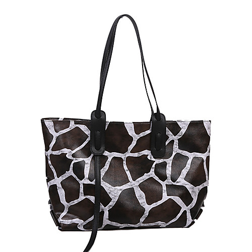 

Women's Bags PU Leather Tote Top Handle Bag Pattern / Print Zipper Daily Handbags White Khaki Brown Chocolate