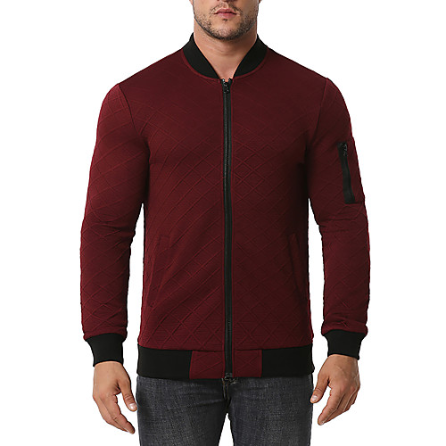 

Men's Zip Up Hoodie Sweatshirt Color Block Streetwear Hoodies Sweatshirts White Black Wine