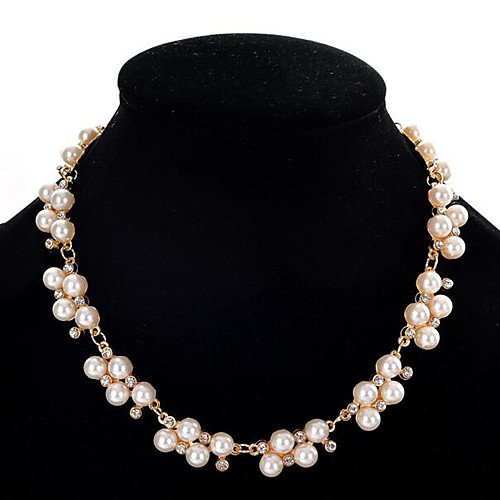 

Women's Choker Necklace Collar Necklace Classic Precious Fashion Imitation Pearl Zircon Chrome Gold 45 cm Necklace Jewelry 1pc For Christmas Wedding Halloween Party Evening Gift / Pearl Necklace