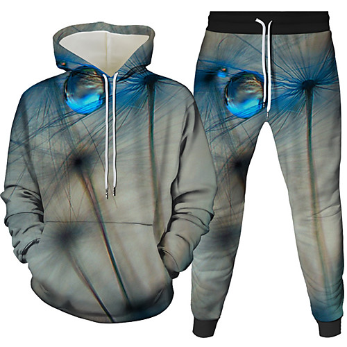 

Women's Men's Pullover Hoodie Sweatshirt Graphic 3D 2 Piece Front Pocket Daily 3D Print 3D Print Casual Hoodies Sweatshirts Gray