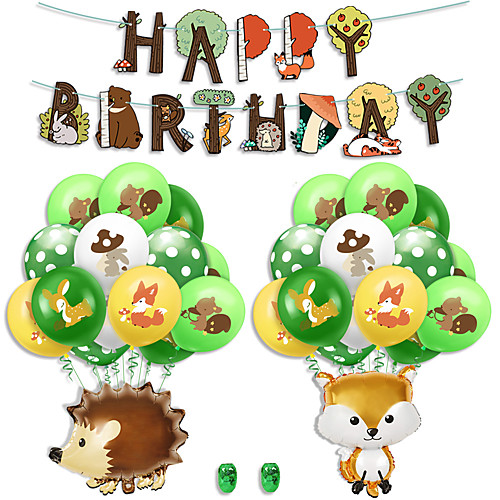 

Party Balloons 23 pcs Animal Happy Birthday Party Supplies Latex Balloons Banner Boys and Girls Party Birthday Decoration 12 Inch for Party Favors Supplies or Home Decoration