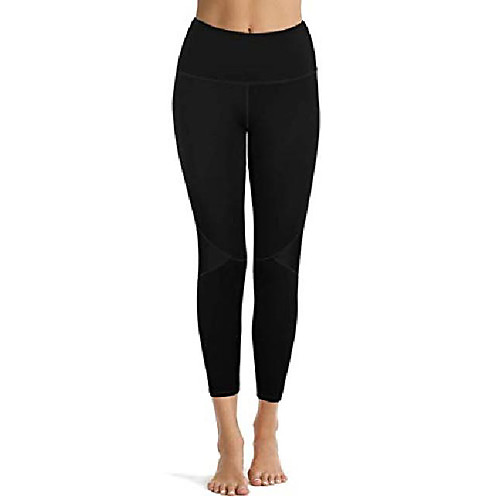 

women's hiking pants sweat-free comfortable high waist leggings with pockets athletic workout pants black xl