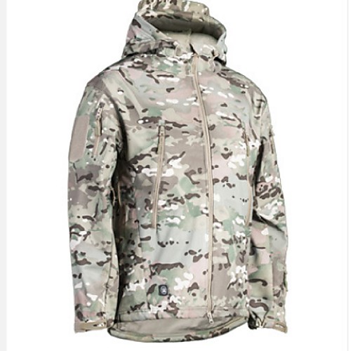 

Men's Padded Parka Camouflage Solid Colored POLY Black / Army Green / Khaki S / M / L