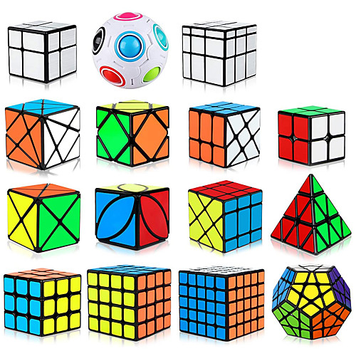 

speed cube set magic cube iq cube qiyi 222 333 444 speedcubing bundle 3d puzzle cube stress reliever puzzle cube stickerless smooth office desk toys windmill pyramid mirror kid's adults toy gift