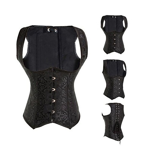 

Women's Hook & Eye Overbust Corset - Embroidered Black S M L