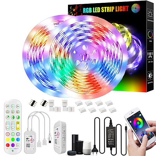 

Smart WiFi LED Strip Lights Works with Alexa 32.8ft-10M Tape Light SMD5050 Music Sync Color Changing for Bedroom Kitchen TV Party for iOS Android and 12V Power Supply