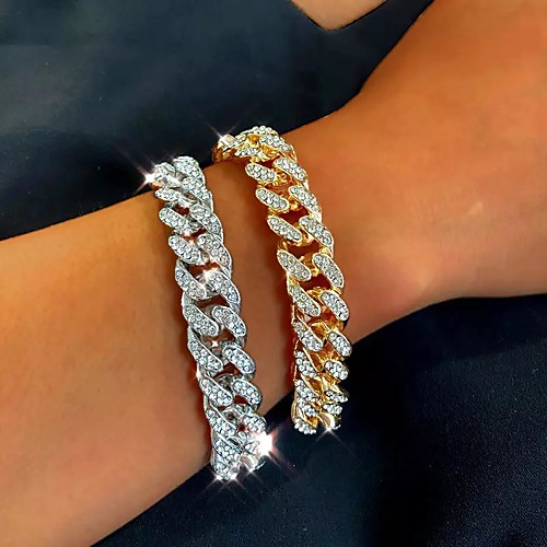 

Women's Bracelet Cuban Link Wave Trendy Fashion Alloy Bracelet Jewelry Gold / Silver For Party Evening Birthday