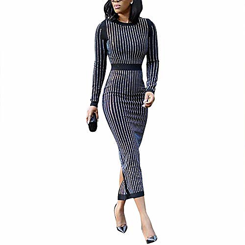 

Women's Sheath Dress Red Y147-1 Blue Y147-2 Black Y147-0 Stripes Fall Spring S M L XL XXL XXXL
