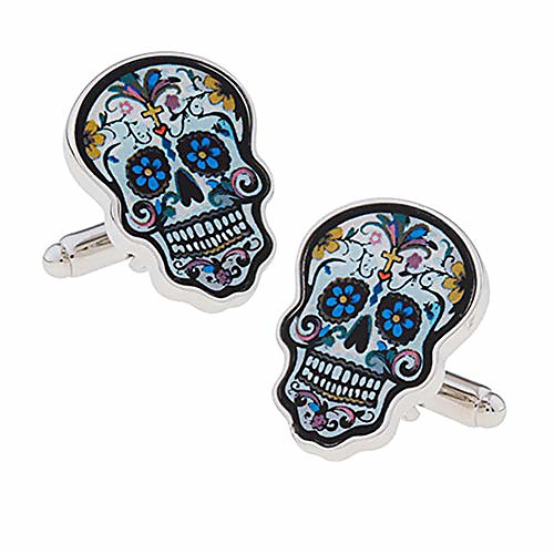 

day of the dead skull cufflinks shirt cuff links