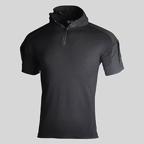 

Men's Hunting T-shirt Outdoor Breathable Quick Dry Outdoor Sweat wicking Fall Spring Summer Camo Top Terylene Camping / Hiking Hunting Fishing Black Yellow Camouflage