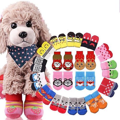

Dog Socks Casual / Daily Keep Warm Stripes For Pets Cotton Random Color / Winter