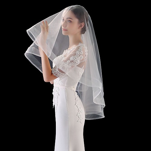 

One-tier Basic / Cute Wedding Veil Elbow Veils / Fingertip Veils with Solid 59.06 in (150cm) Tulle