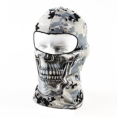 

balaclava tactical skull motorcycle full face ski mask, thin breathing windproof uv protective hat for women men