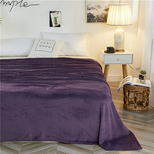 

Solid Colored Skin-friendly Warmer Soft Comfy Blankets / Bed Blankets / Sofa Throw / Multifunctional Blankets